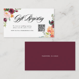 Carte D'accompagnement Registre de mariage de Fleurs d'automne Code QR