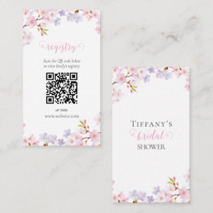 Carte D'accompagnement Registre de mariage de jardin de fleurs de cerisie