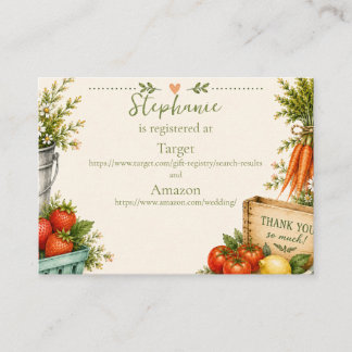 Carte D'accompagnement Registre de mariage du marché fermier Freshly Pick