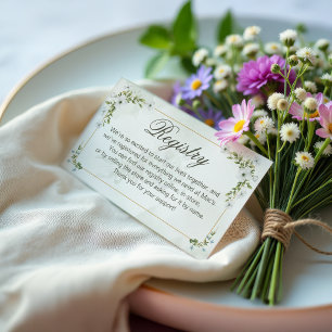 Carte D'accompagnement Registre de mariage floral blanc élégant avec verd