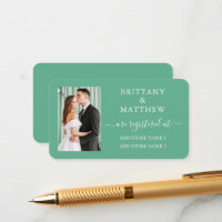 Registre de mariage photo calligraphié vert menthe