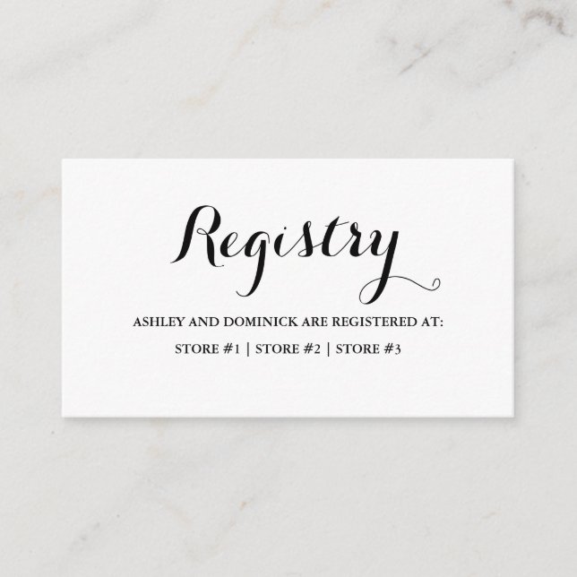 Carte D'accompagnement Registre de Mariage rustique élégant de script sim (Devant)