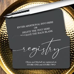 Carte D'accompagnement Registre de mariage Simple Onyx