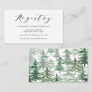 Carte D'accompagnement Registre des Baby showers de bois de la forêt d'aq