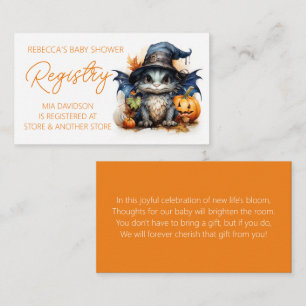 Carte D'accompagnement Registre des Baby showers d'Halloween Dragon d'aqu