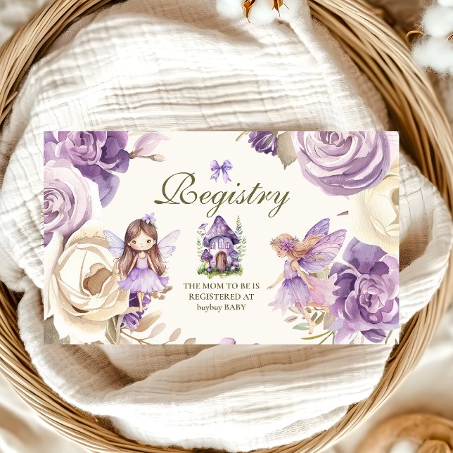 Carte D'accompagnement Registre des Baby showers pour filles de bois de f (Créateur téléchargé)