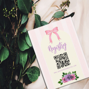 Carte D'accompagnement Registre des Baby showers roses Roses