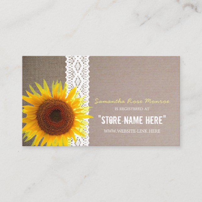 Carte D'accompagnement Registre des cadeaux de Baby shower de dentelle et (Devant)