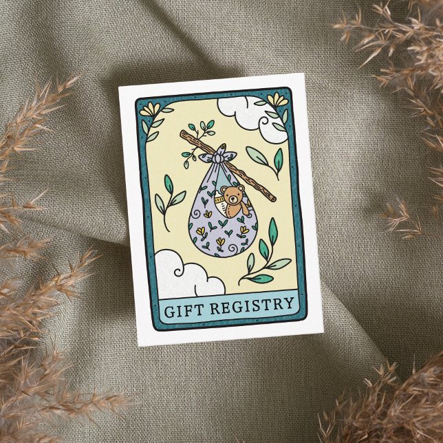 Carte D'accompagnement Registre des cadeaux de Baby shower Tarot (Créateur téléchargé)