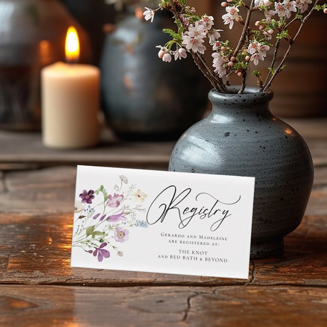 Carte D'accompagnement Registre des cadeaux Wedding showers fleur sauvage (Créateur téléchargé)