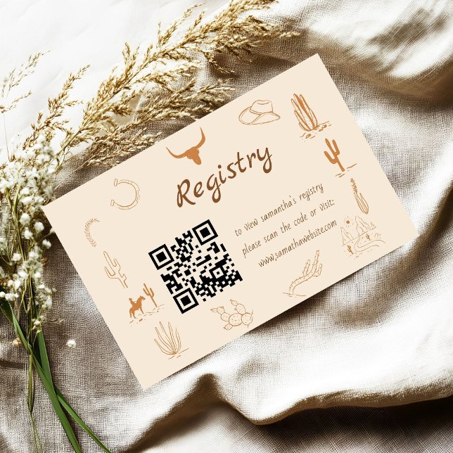 Carte D'accompagnement Registre des douches nuptiales de Boho Western Sad (Créateur téléchargé)
