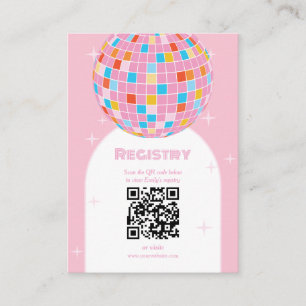 Carte D'accompagnement Registre des Fêtes des mariées de glam disco esthé