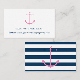 Carte D'accompagnement Registre des Fêtes des mariées nautiques modernes