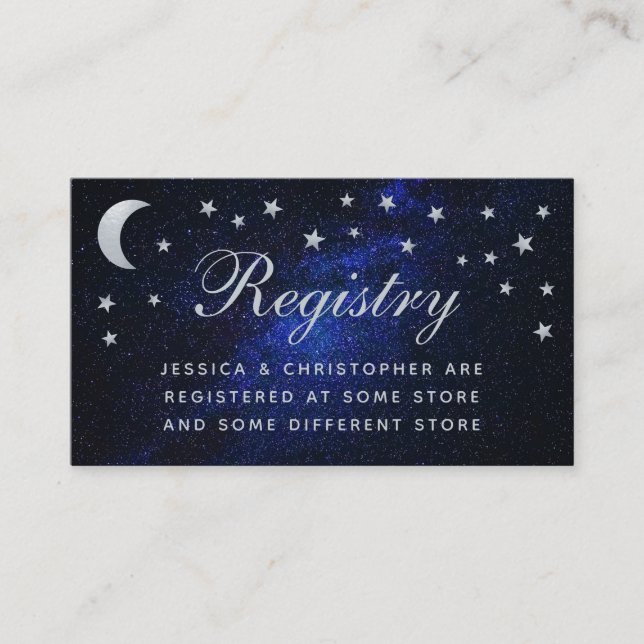 Carte D'accompagnement Registre des Mariages célestes Stars Lune Calligra (Devant)