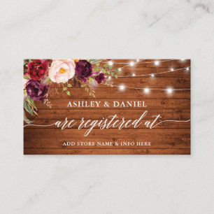 Carte D'accompagnement Registre des Mariages de calligraphie florale rust