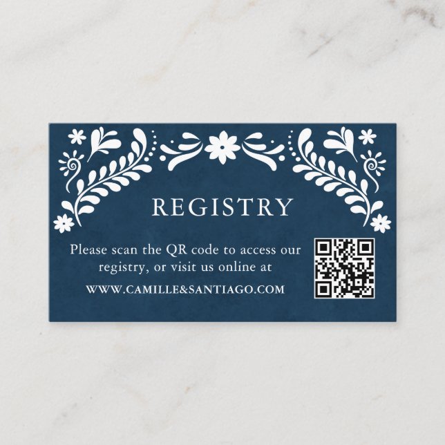 Carte D'accompagnement Registre des Mariages mexicains bleus (Devant)