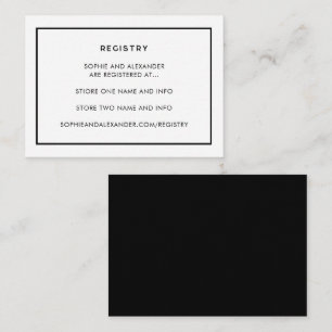 Carte D'accompagnement Registre des Mariages monochromes minimaux françai