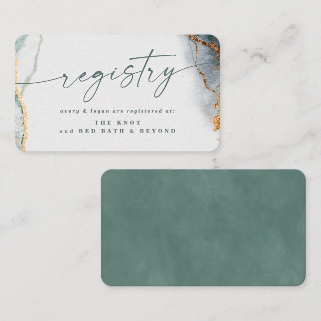 Carte D'accompagnement Registre des Mariages verts de l'Eucalyptus Abstra (Devant / Derrière)
