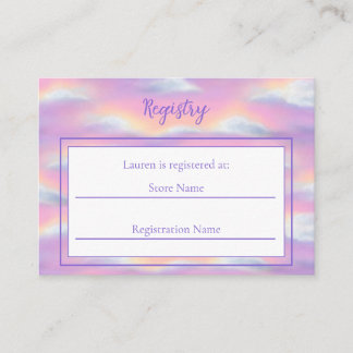 Carte D'accompagnement Registre du Baby shower Pastel Rainbow Sky