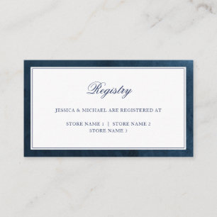 Carte D'accompagnement Registre Elegant Classy Marine Watercolor Mariage