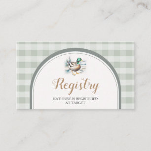 Carte D'accompagnement Registre En vichy Baby shower Sweet Little Ducklin