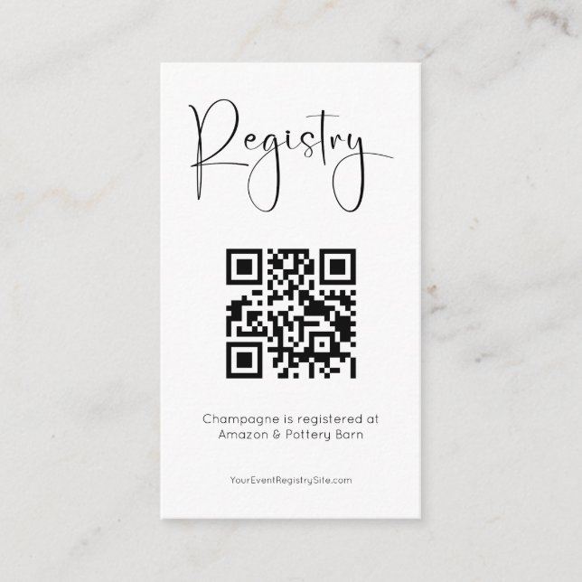 Carte D'accompagnement Registre Fête des mariées moderne Code QR (Devant)