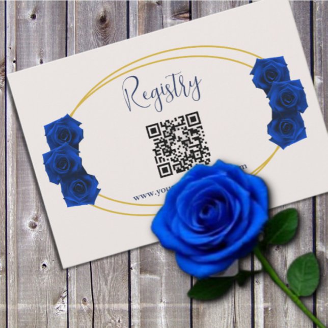 Carte D'accompagnement Registre géométrique Royal Blue and Gold Quinceane (Créateur téléchargé)