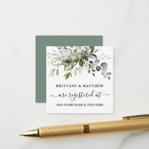 Carte D'accompagnement Registre mariage Aquarelle Vert Sage Vert