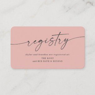Carte D'accompagnement Registre Mariage couleur rose clair simple