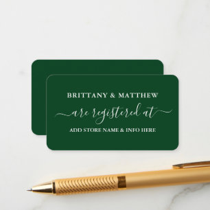 Carte D'accompagnement Registre Mariage de calligraphie moderne Vert