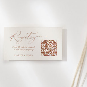 Carte D'accompagnement Registre Mariage de code QR Neutre Minimaliste Boh