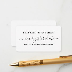 Carte D'accompagnement Registre Mariage de script de calligraphie moderne