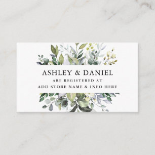 Carte D'accompagnement Registre Mariage de verdure aquarelle
