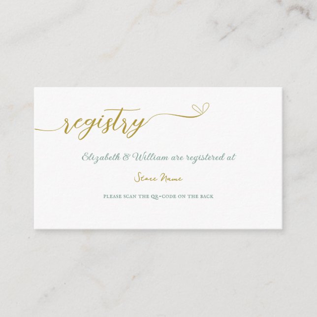 Carte D'accompagnement Registre Mariage Eucalyptus Avec Code QR (Devant)