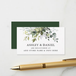 Carte D'accompagnement Registre Mariage moderne Watercolor Greenery