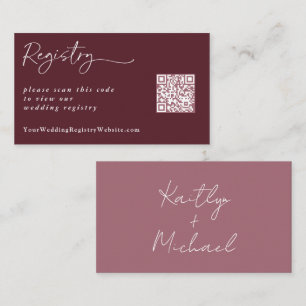 Carte D'accompagnement Registre Mariage Vin Merlot Code QR moderne Enclos