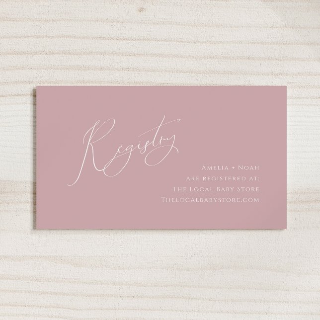 Carte D'accompagnement Registre Whimsical Dusty Rose Baby (Créateur téléchargé)