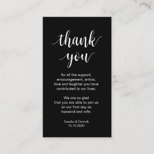 Carte D'accompagnement Remerciement de mariage, écriture simple moderne