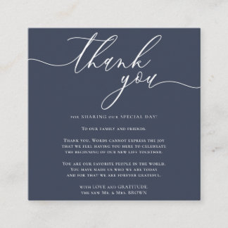 Carte D'accompagnement Remerciement de photo personnalisé Mini Navy