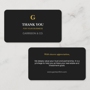 Carte D'accompagnement Remerciement d'entreprise Elite Executive Black Go