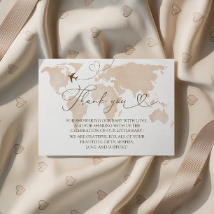 Carte D'accompagnement Remerciement pour Baby Shower de Voyage Aventureux