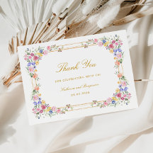 Remerciements de mariage de jardin floral élégant