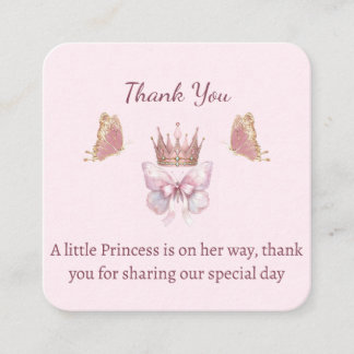 Carte D'accompagnement Remerciements pour Baby Shower Petite Princesse Ro
