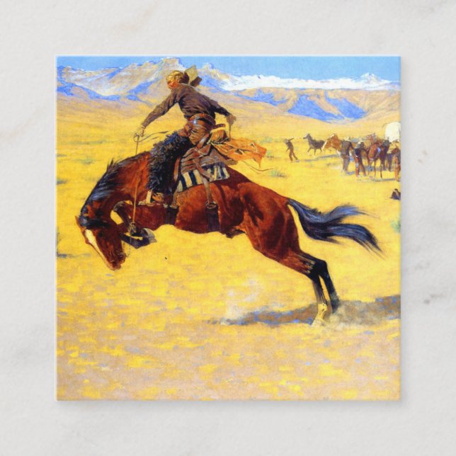 Carte D'accompagnement Remington Old West Horse et Cowboy (Devant)
