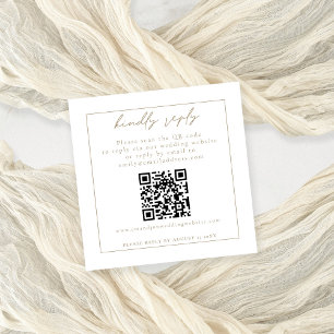 Carte D'accompagnement Répondre QR Code Champagne Wedding RSVP