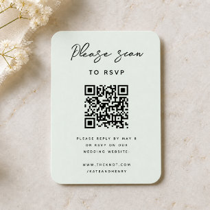 Carte D'accompagnement Réponse au mariage   Code QR Moderne Minimaliste V