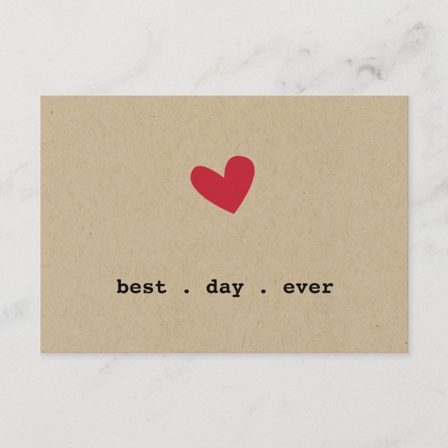 Carte D'accompagnement Réponse de mariage à cœur simple (Devant)