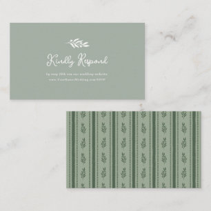 Carte D'accompagnement Réponse de mariage avec branche d'olive vert sauge