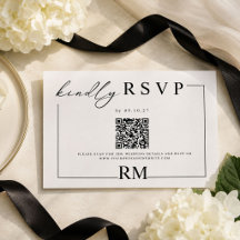 Réponse de mariage moderne noir et blanc