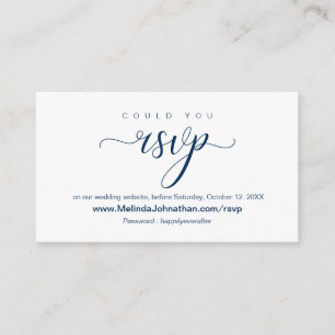 Carte D'accompagnement Réponse du site Web RSVP en ligne, mariage